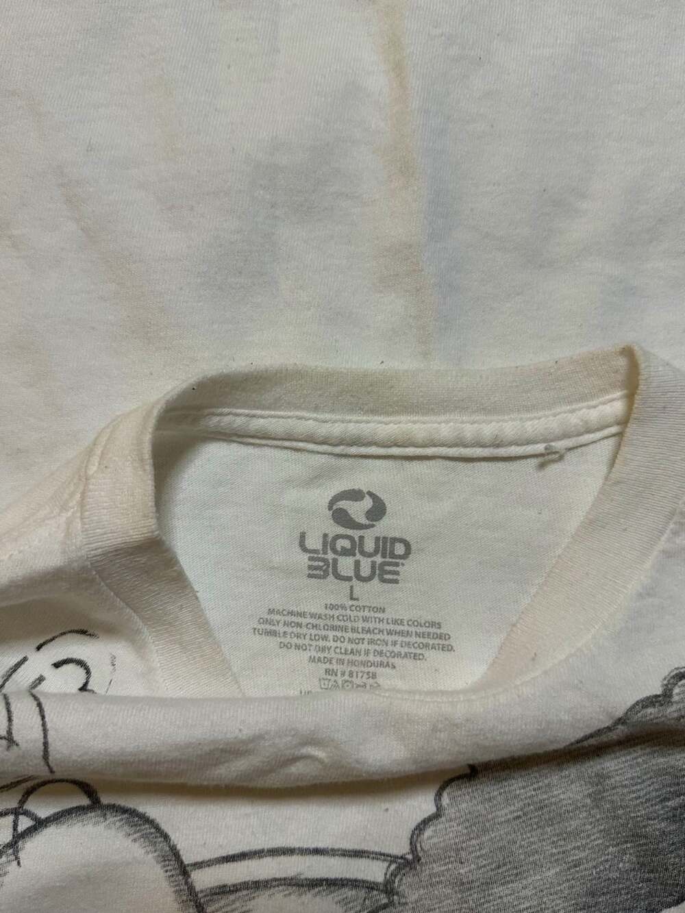 Y2K Liquid Blue The Simpsons Sketch Size Large White T-Shirt - Picture 4 of 4